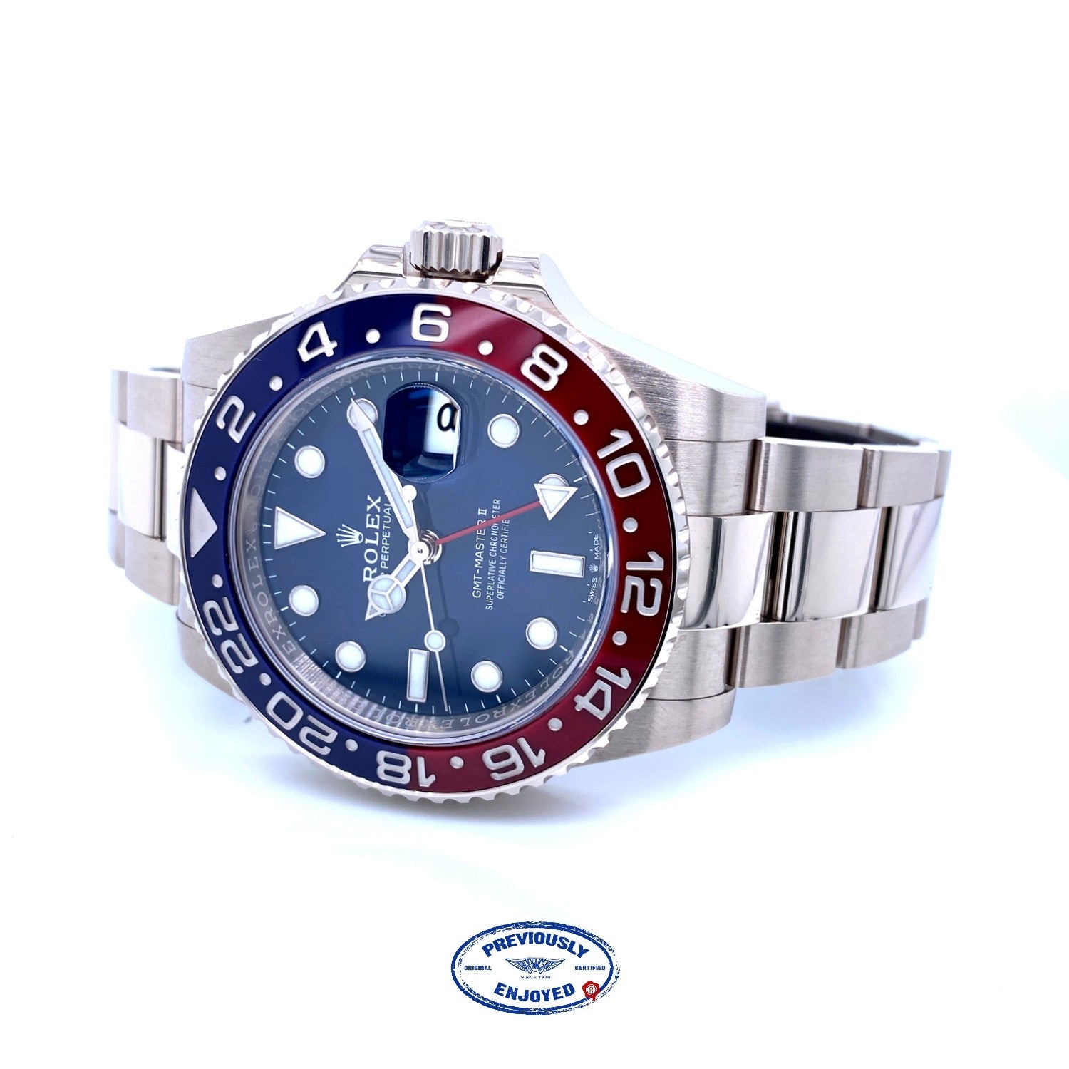 Rolex GMT Master II 40mm Pepsi Blue Dial White Gold 126719BLRO
