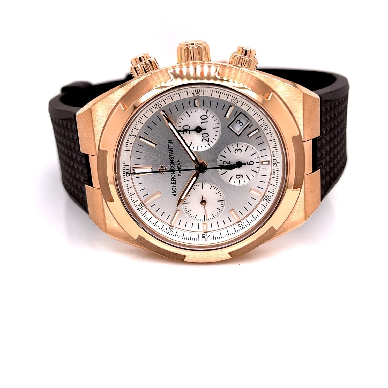 Vacheron Constantin Overseas 42.5mm Rose Gold Chronograph Silver