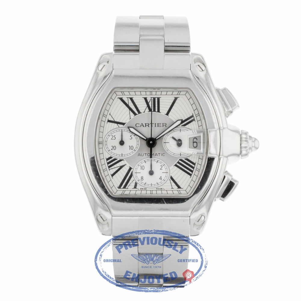 Cartier Roadster Chronograph XL Stainless Steel Silver Dial