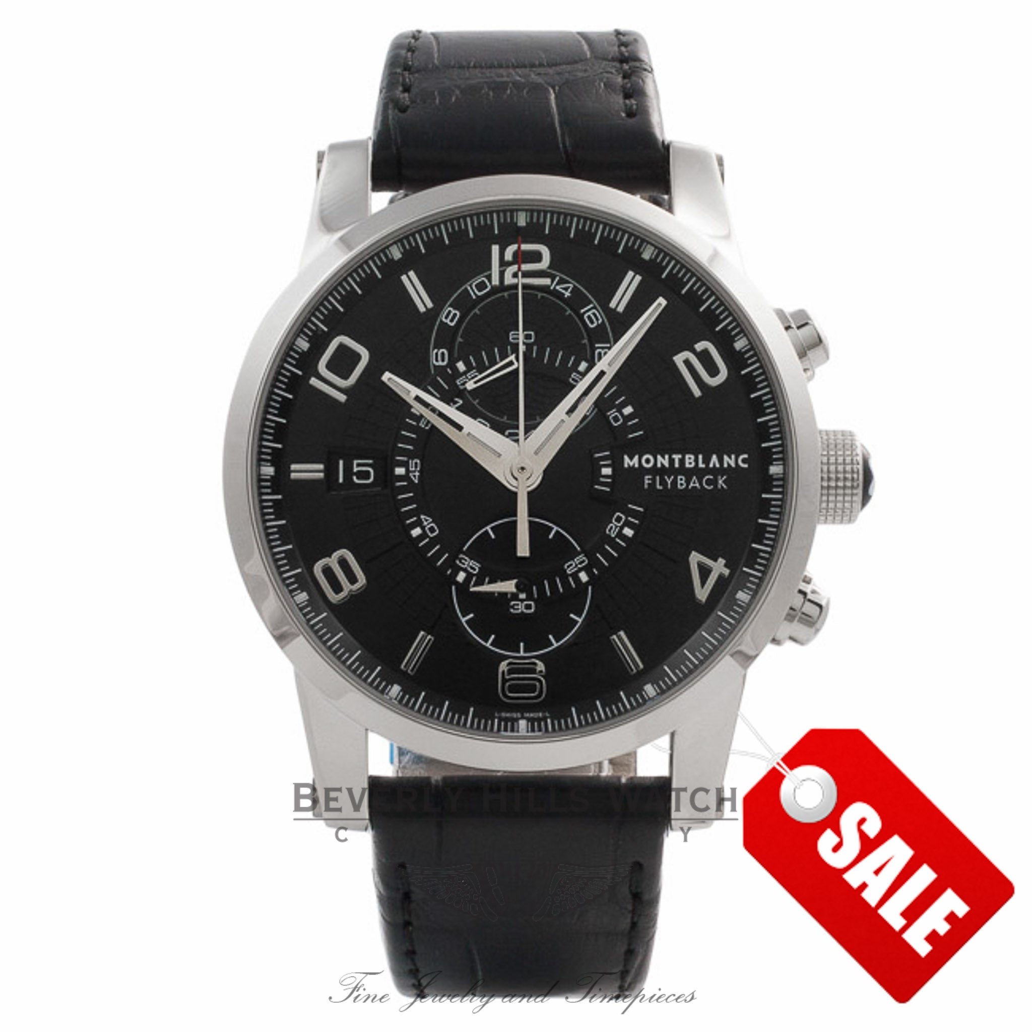 Montblanc トラベルクロック ブラック レザー Montblanc Timewalker Chronograph Black Dial Stainless Steel 105077
