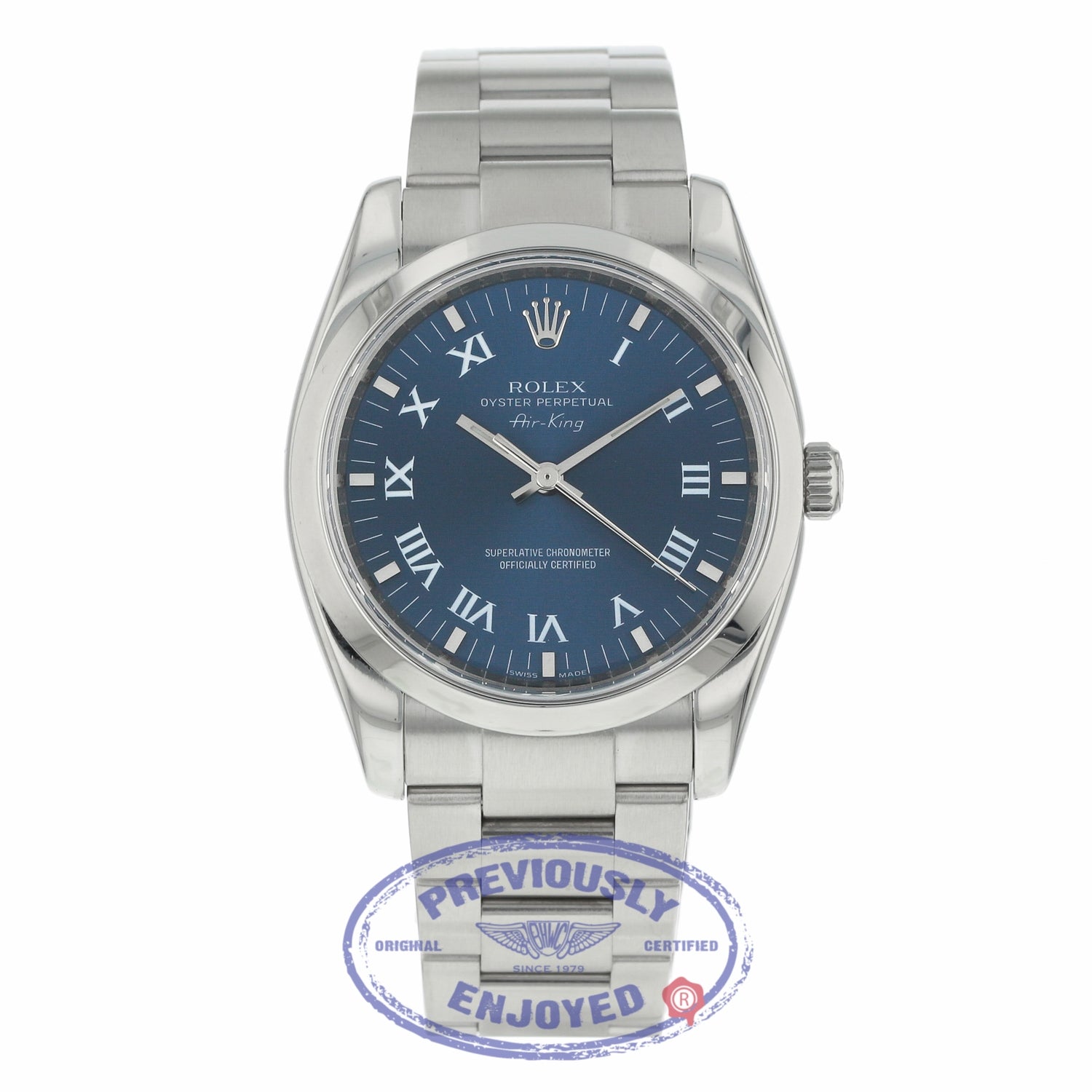 Rolex Air 34mm King Stainless Steel Roman numerals Oyster Bracelet