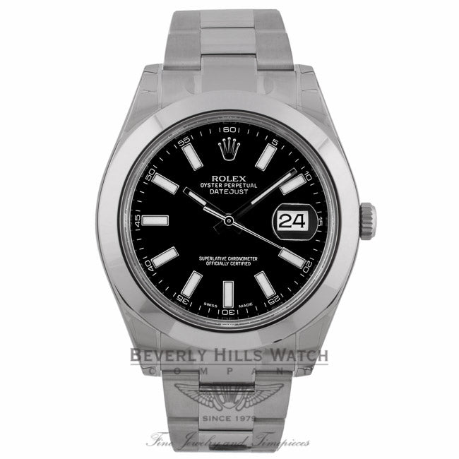Rolex DateJust II Stainless Steel Black Dial Oyster Perpetual 41mm