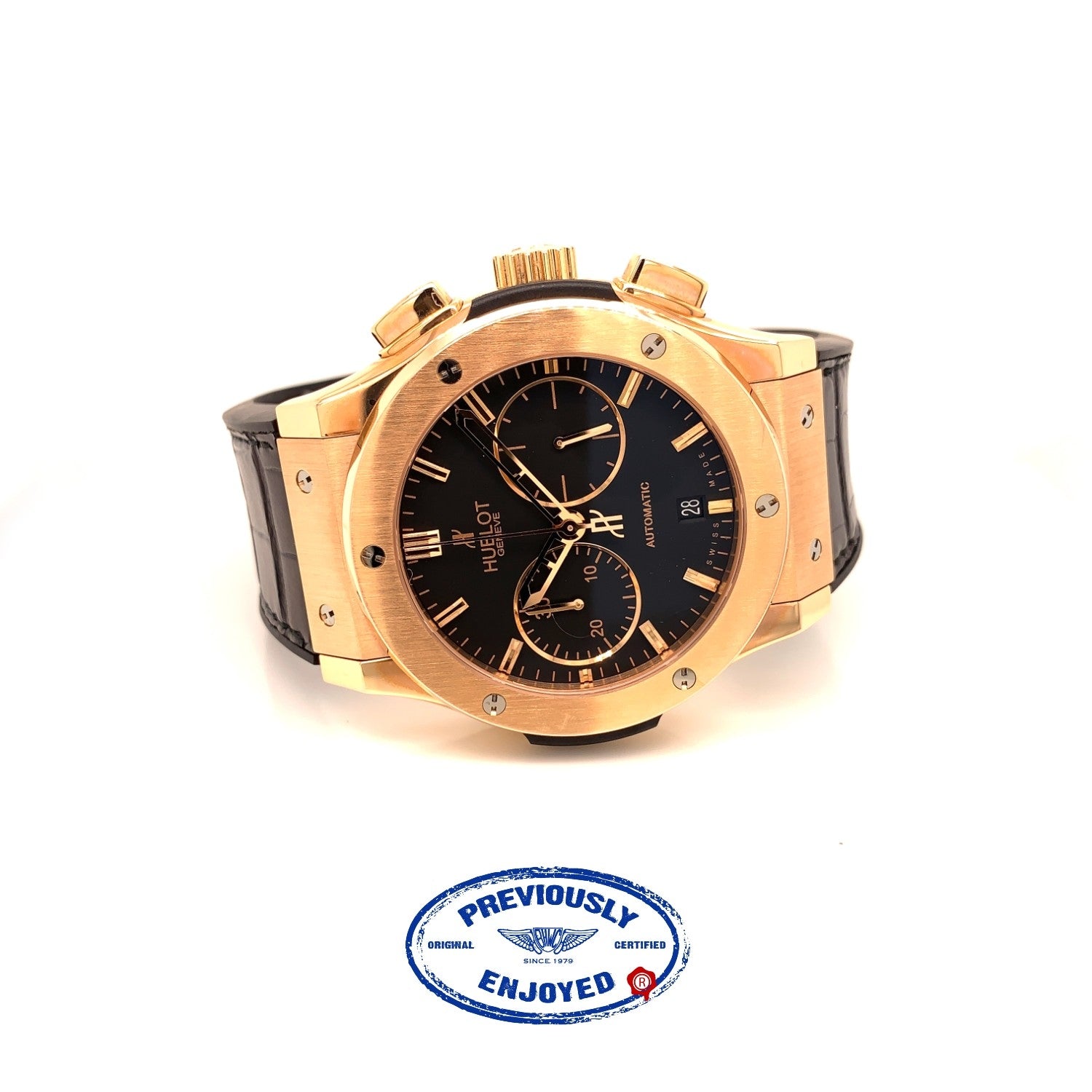 Hublot Classic Fusion 45mm Rose Gold Chronograph Black Dial 521.OX