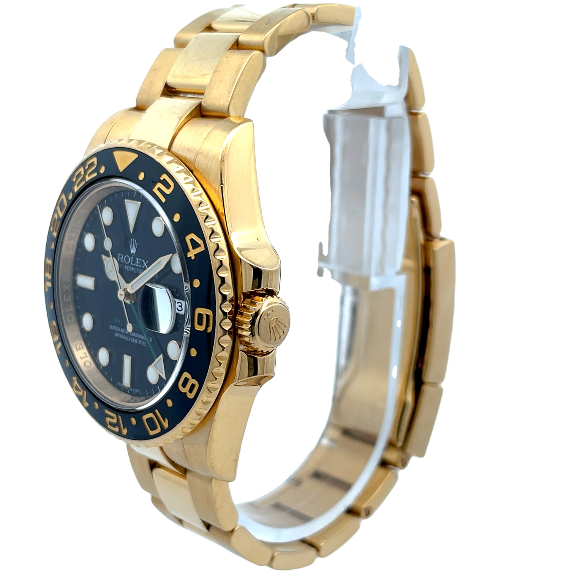 Rolex GMT Master II Yellow Gold Ceramic 116718LN - Beverly Hills Watch Company