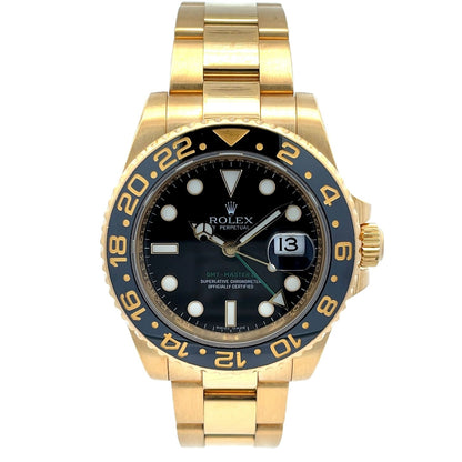 Rolex GMT Master II Yellow Gold Ceramic 116718LN - Beverly Hills Watch Company