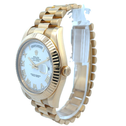Rolex Day-Date II President Yellow Gold Fluted Bezel 218238 - Beverly Hills Watch Company