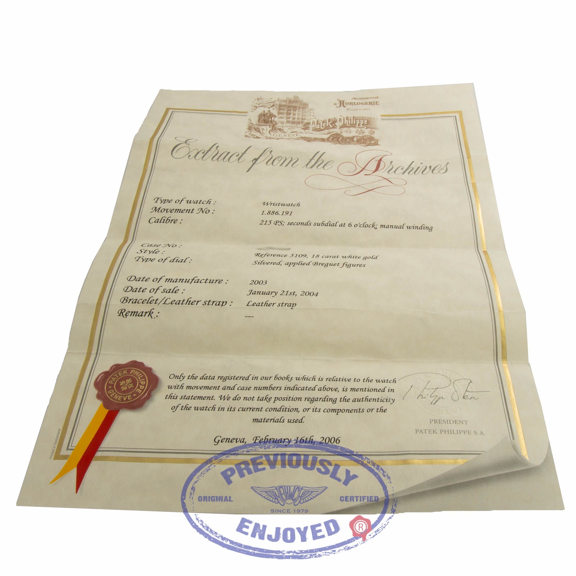 Patek Philippe Gondolo 18kt White Gold 5109G - Beverly Hills Watch