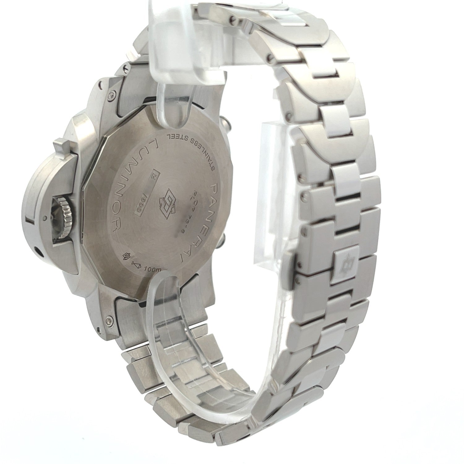 Panerai Luminor Chronograph 44mm Stainless Steel White Dial PAM01548 - Beverly Hills Watch Company