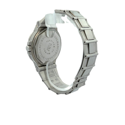 Bulgari Diagono Stainless Steel Black Dial SD38S - Beverly Hills Watch Company