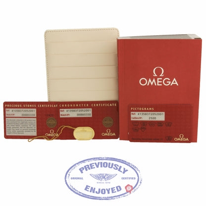 Omega De Ville Coaxial 18k Rose Gold Diamond Bezel Silver Diamond Dial 431.60.41.21.02.001 0VLXWX - Beverly Hills Watch Company Watch Store