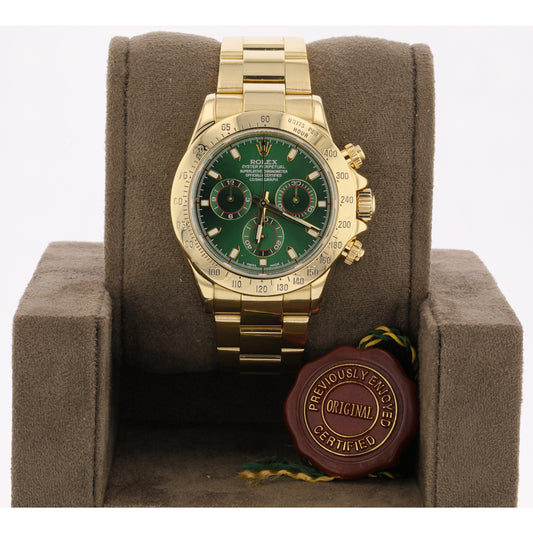 Rolex Daytona Yellow Gold Greenish Dial 116528
