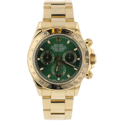 Rolex Daytona Yellow Gold Greenish Dial 116528