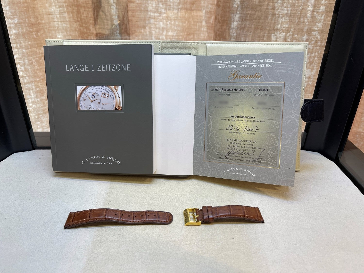 A. Lange & Sohne Lange 1 Time Zone 41.9mm Yellow Gold 116.021 - Beverly Hills Watch Company