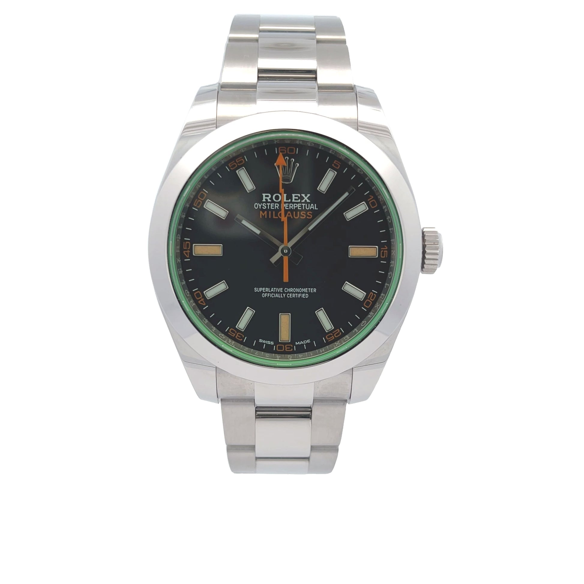 Rolex Milgauss Stainless Steel Black Dial 116400 - Beverly Hills Watch Company