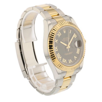 Rolex Datejust II 41mm Stainless Steel and Yellow Gold Black Dial Gold Roman 116333