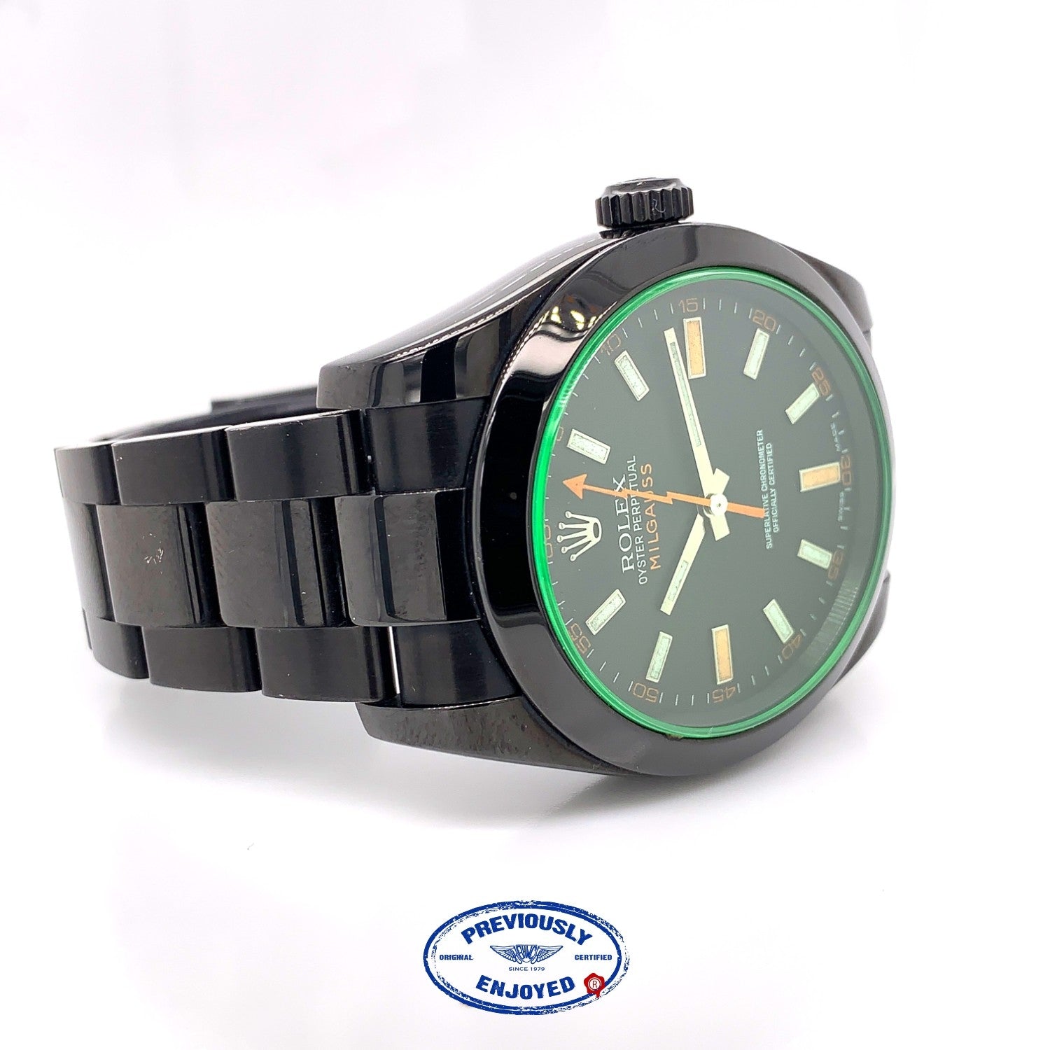 Rolex Milgauss 40mm Green Blackout DLC 116400 - Beverly Hills