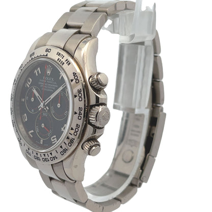 Rolex Daytona White Gold Black Arabic Dial 116509 - Beverly Hills Watch Company