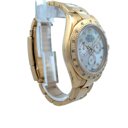 Rolex Daytona Yellow Gold Mother of Pearl Dial 116528 - Beverly Hills Watch Company