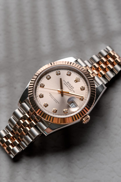 Rolex Datejust 41mm Everose and Stainless Steel Sundust Diamond 126331