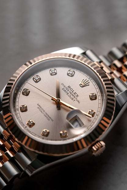 Rolex Datejust 41mm Everose and Stainless Steel Sundust Diamond 126331