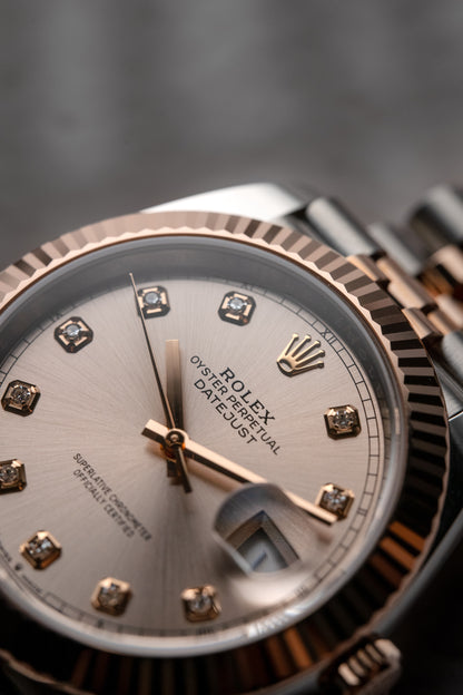 Rolex Datejust 41mm Everose and Stainless Steel Sundust Diamond 126331