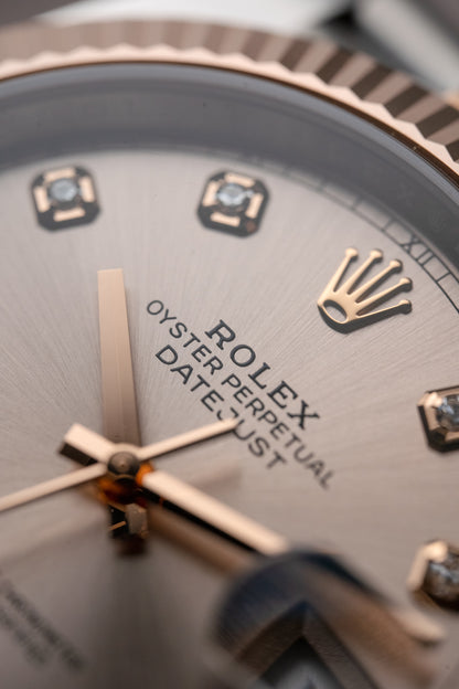 Rolex Datejust 41mm Everose and Stainless Steel Sundust Diamond 126331