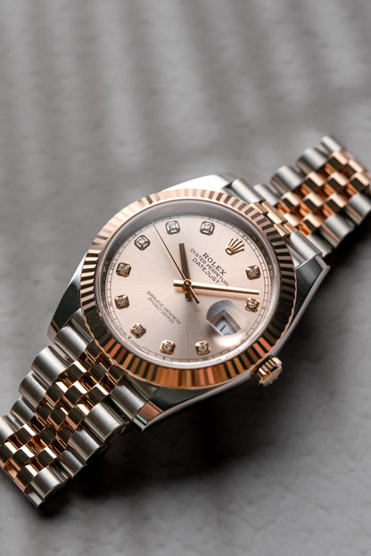 Rolex Datejust 41mm Everose and Stainless Steel Sundust Diamond 126331