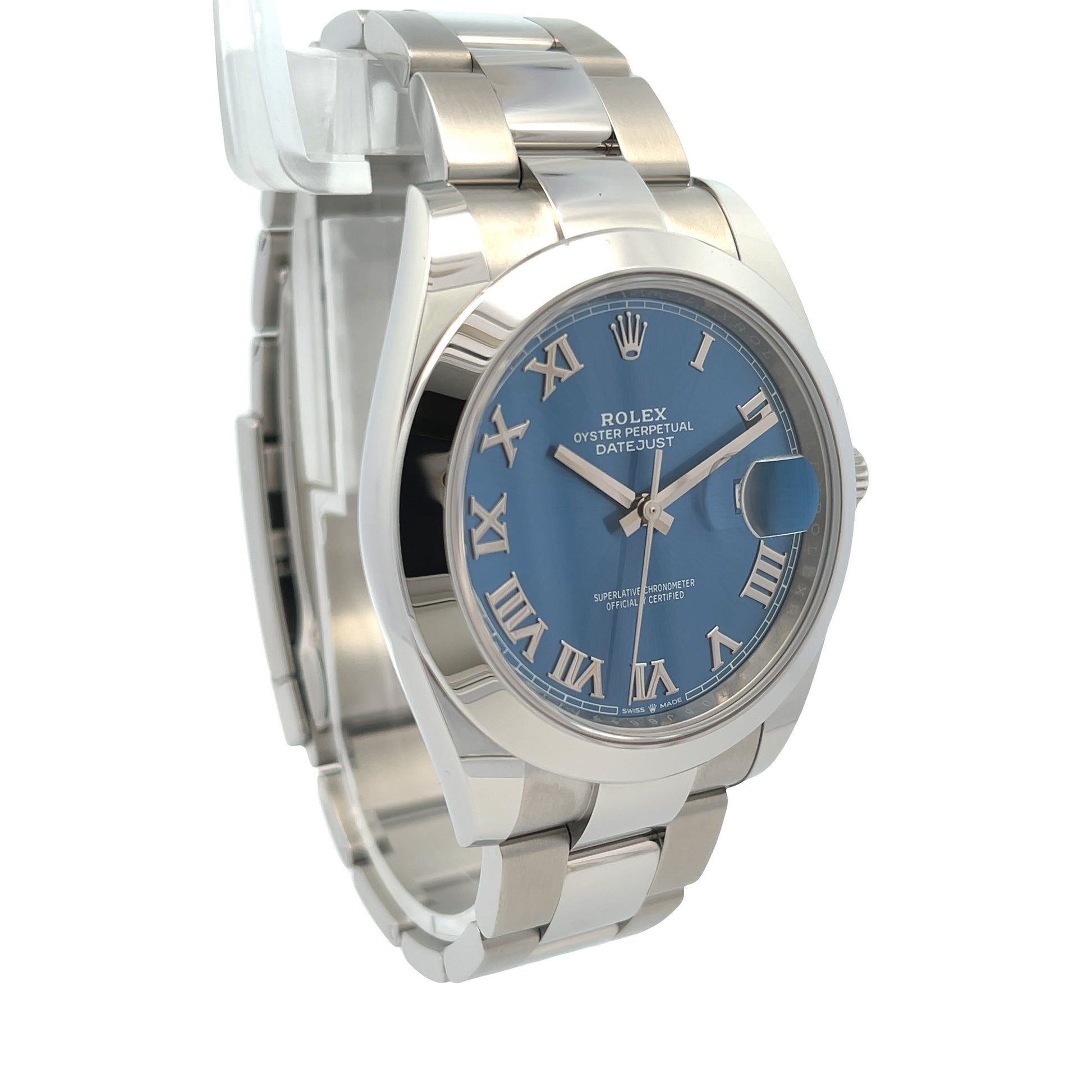Rolex Datejust 41mm Smooth Bezel Blue Roman Dial 126300 - Beverly Hills Watch CompanyRolex Datejust 41mm Smooth Bezel Blue Roman Dial 126300 - Beverly Hills Watch Company