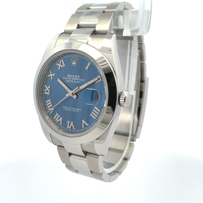 Rolex Datejust 41mm Smooth Bezel Blue Roman Dial 126300 - Beverly Hills Watch CompanyRolex Datejust 41mm Smooth Bezel Blue Roman Dial 126300 - Beverly Hills Watch Company