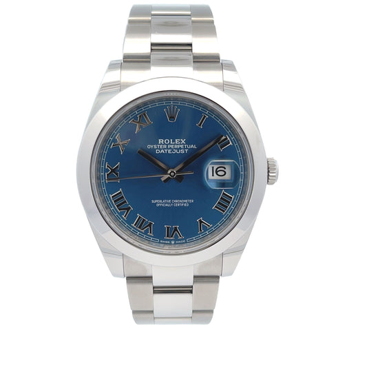Rolex Datejust 41mm Smooth Bezel Blue Roman Dial 126300 - Beverly Hills Watch CompanyRolex Datejust 41mm Smooth Bezel Blue Roman Dial 126300 - Beverly Hills Watch Company