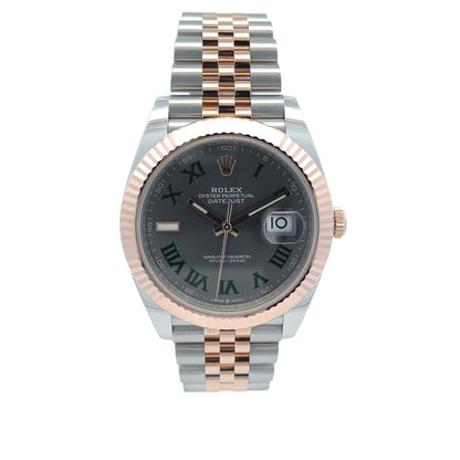 Rolex Datejust 41mm Everose and Stainless Steel Wimbledon Jubilee 126331 - Beverly Hills Watch CompanyRolex Datejust 41mm Everose and Stainless Steel Wimbledon Jubilee 126331 - Beverly Hills Watch Company