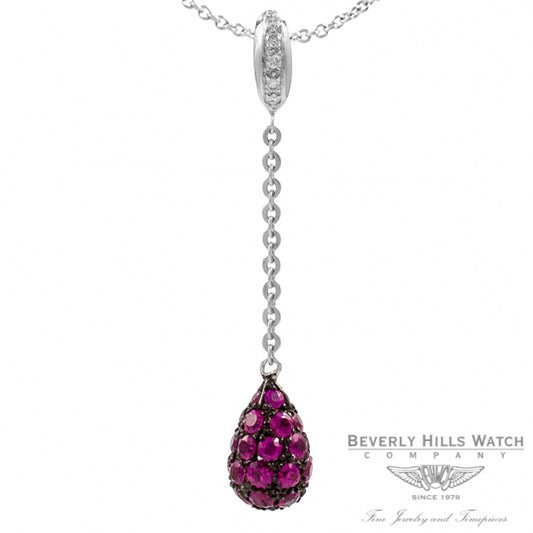 Pendant in 18k White Gold and Rubies PDW5204DR 1345 - Beverly Hills Watch Company
