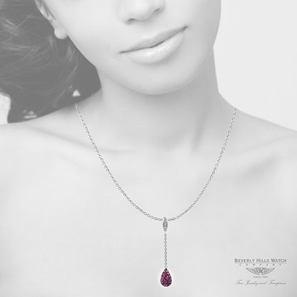 Pendant in 18k White Gold and Rubies PDW5204DR 1345 - Beverly Hills Watch Company