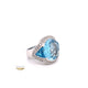 Naira & C Blue Topaz and Diamond White Gold Cocktail Ring 14526 - Beverly Hills Watch & Jewelry Company