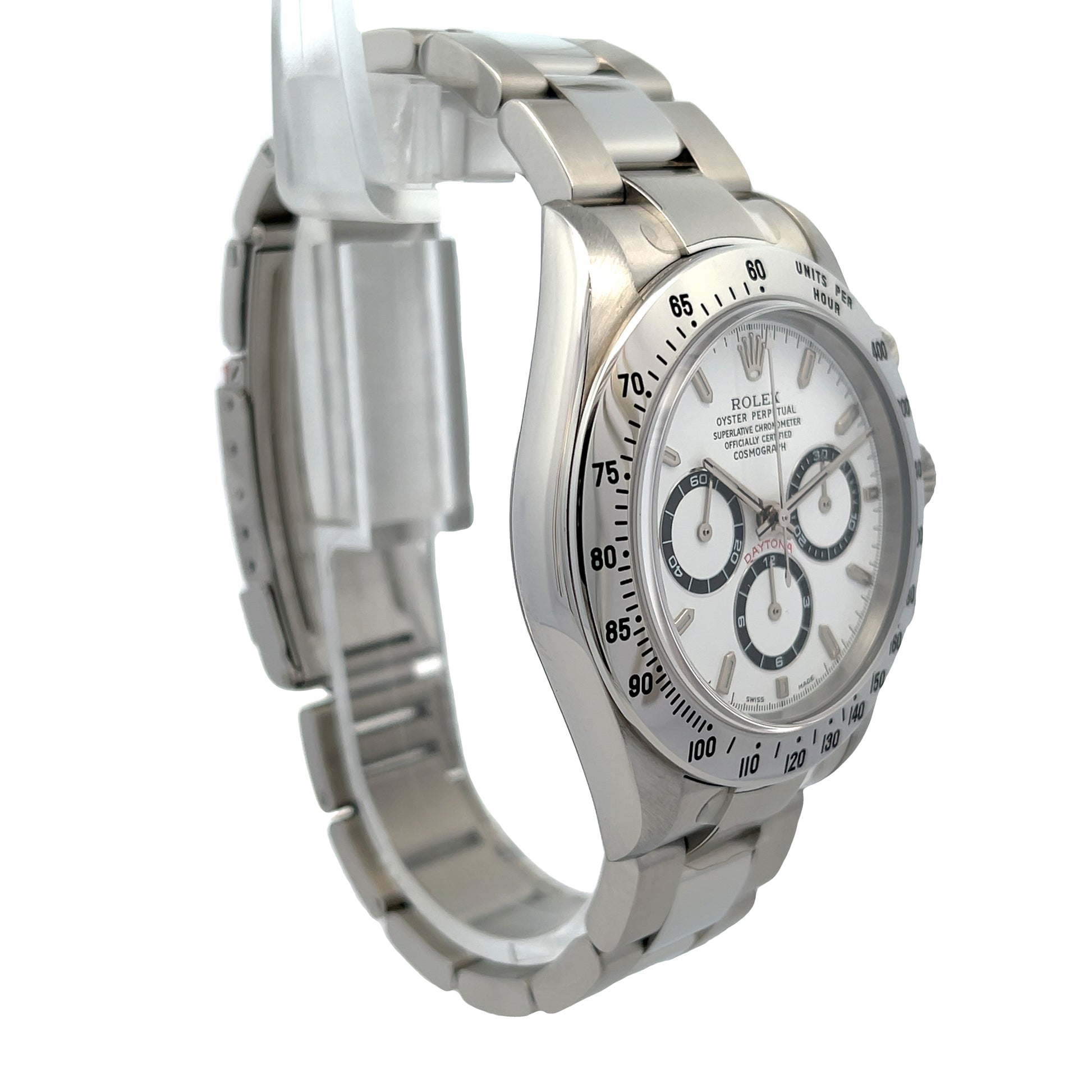 Rolex Daytona Stainless Steel White Dial Zenith 16520 - Beverly Hills Watch Company