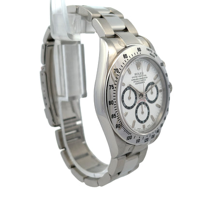 Rolex Daytona Stainless Steel White Dial Zenith 16520 - Beverly Hills Watch Company