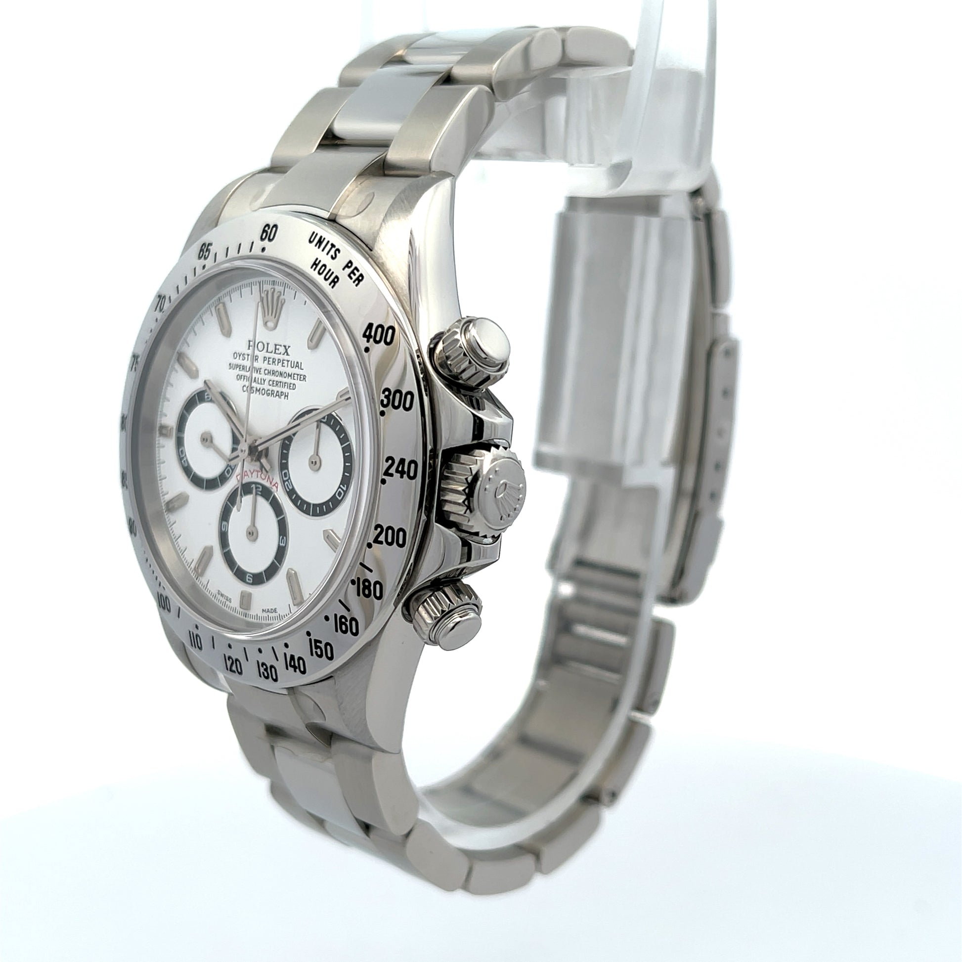 Rolex Daytona Stainless Steel White Dial Zenith 16520 - Beverly Hills Watch Company