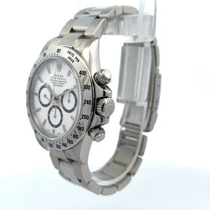 Rolex Daytona Stainless Steel White Dial Zenith 16520 - Beverly Hills Watch Company