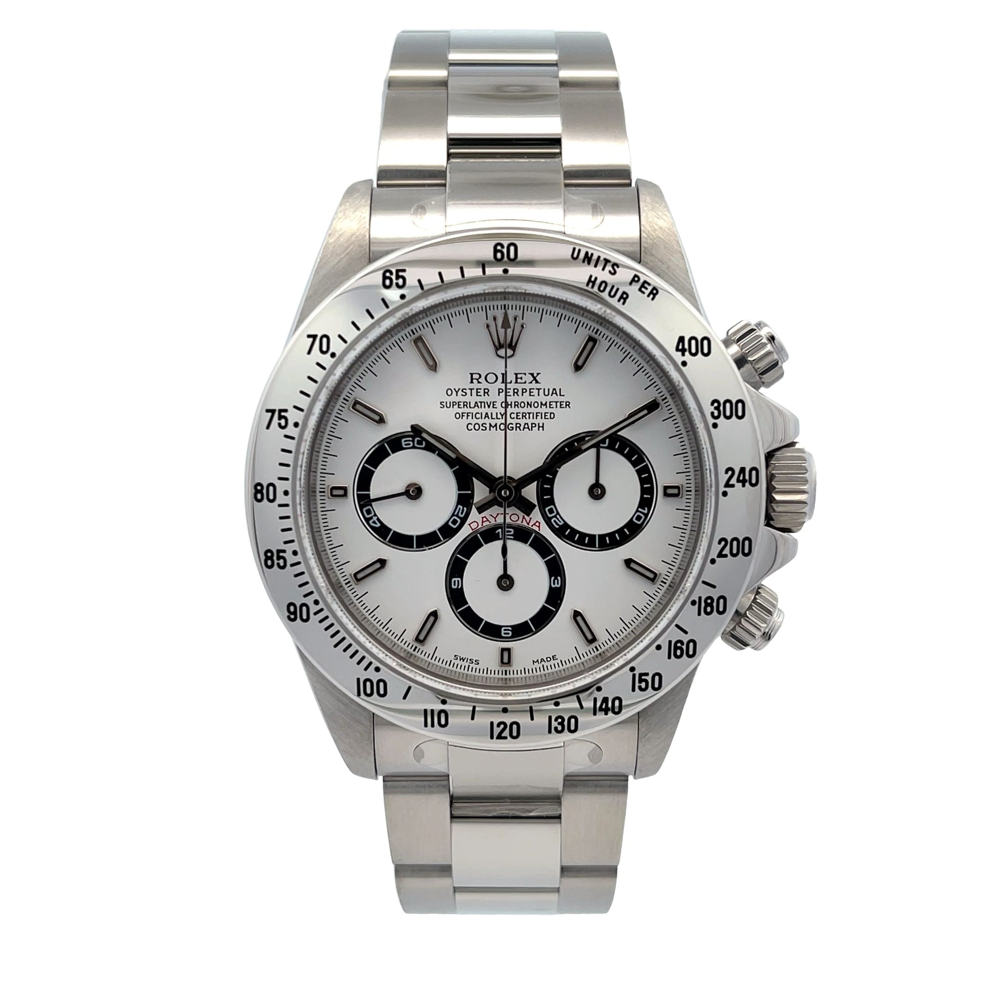 Rolex Daytona Stainless Steel White Dial Zenith 16520 - Beverly Hills Watch Company