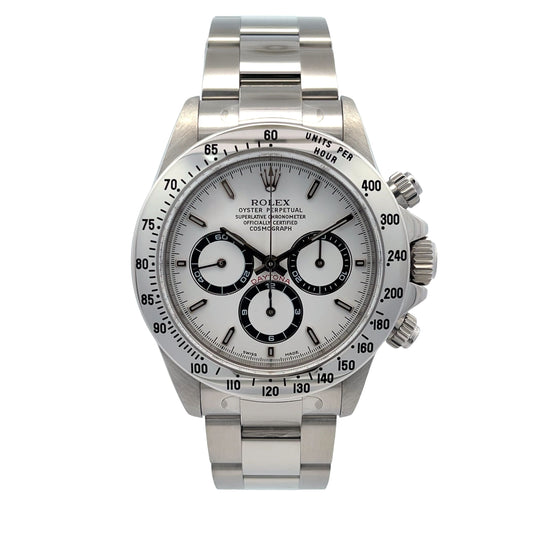 Rolex Daytona Stainless Steel White Dial Zenith 16520 - Beverly Hills Watch Company