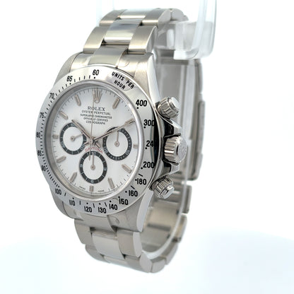Rolex Daytona Stainless Steel White Dial Zenith 16520 - Beverly Hills Watch Company
