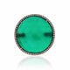 18K Rose Gold Green Agate Silver Diamond Ring with White Quartz Naira & C ZCJ51D - Beverly Hills Watch