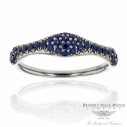 18k White Gold Blue Sapphire Ring XYBZEZ - Beverly Hills Watch