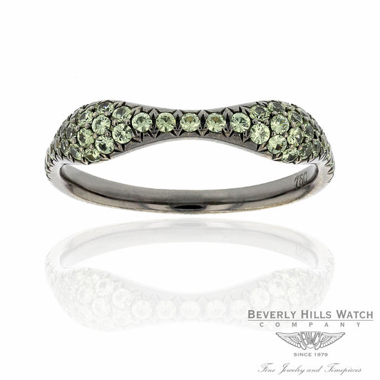 18k White Gold Demoantoid Garnet Ring 5TKKAP - Beverly Hills Watch