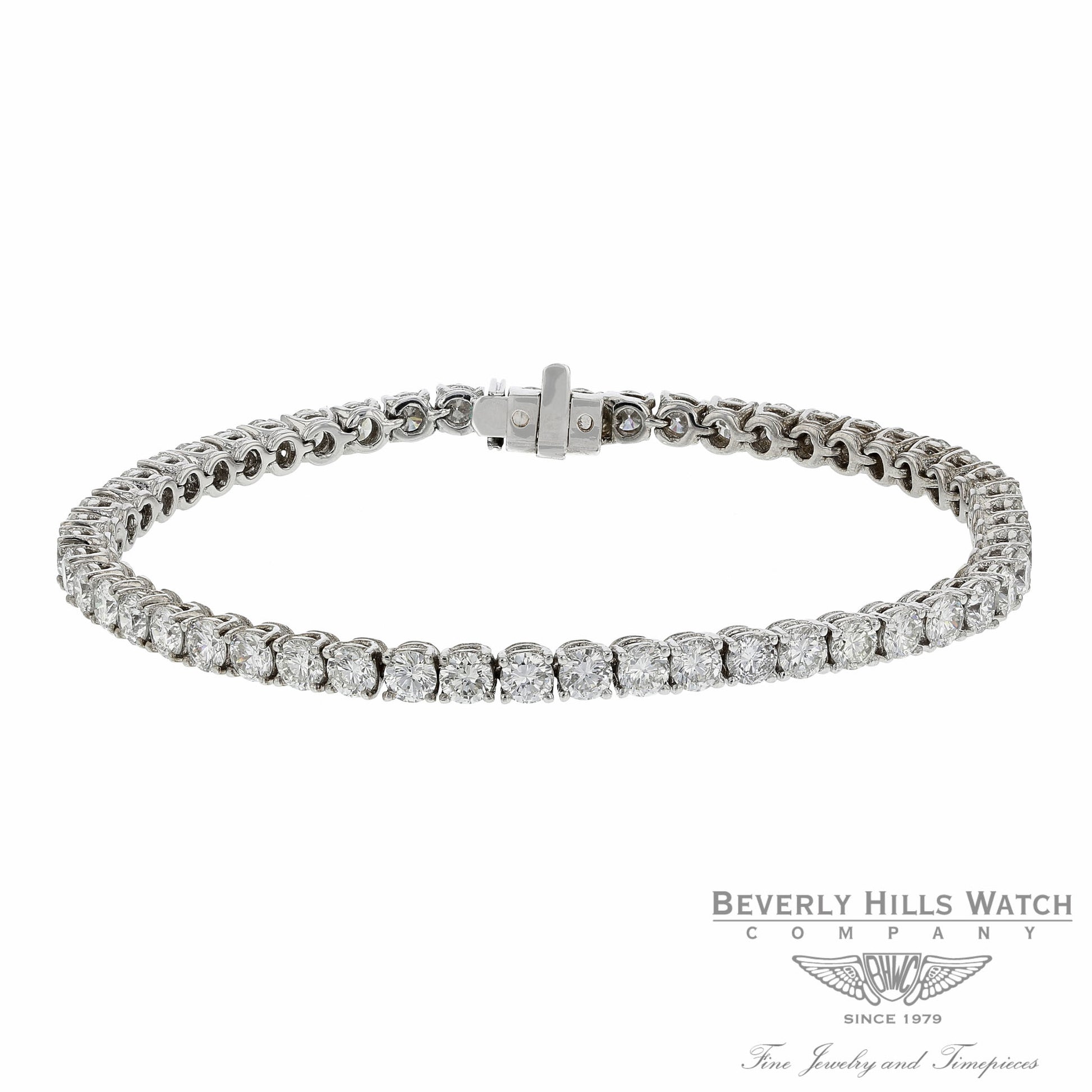 Naira & C Classic 6.86ct Diamond Tennis Bracelet 18K White Gold DQ7C7V - Beverly Hills Watch