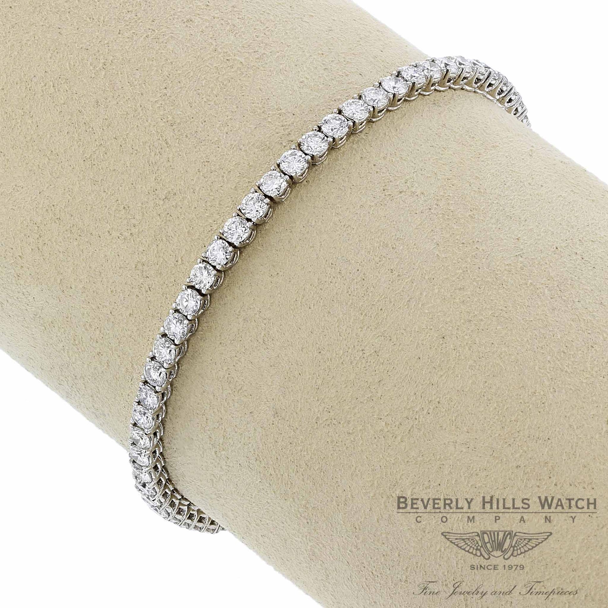 Naira & C Classic 6.86ct Diamond Tennis Bracelet 18K White Gold DQ7C7V - Beverly Hills Watch