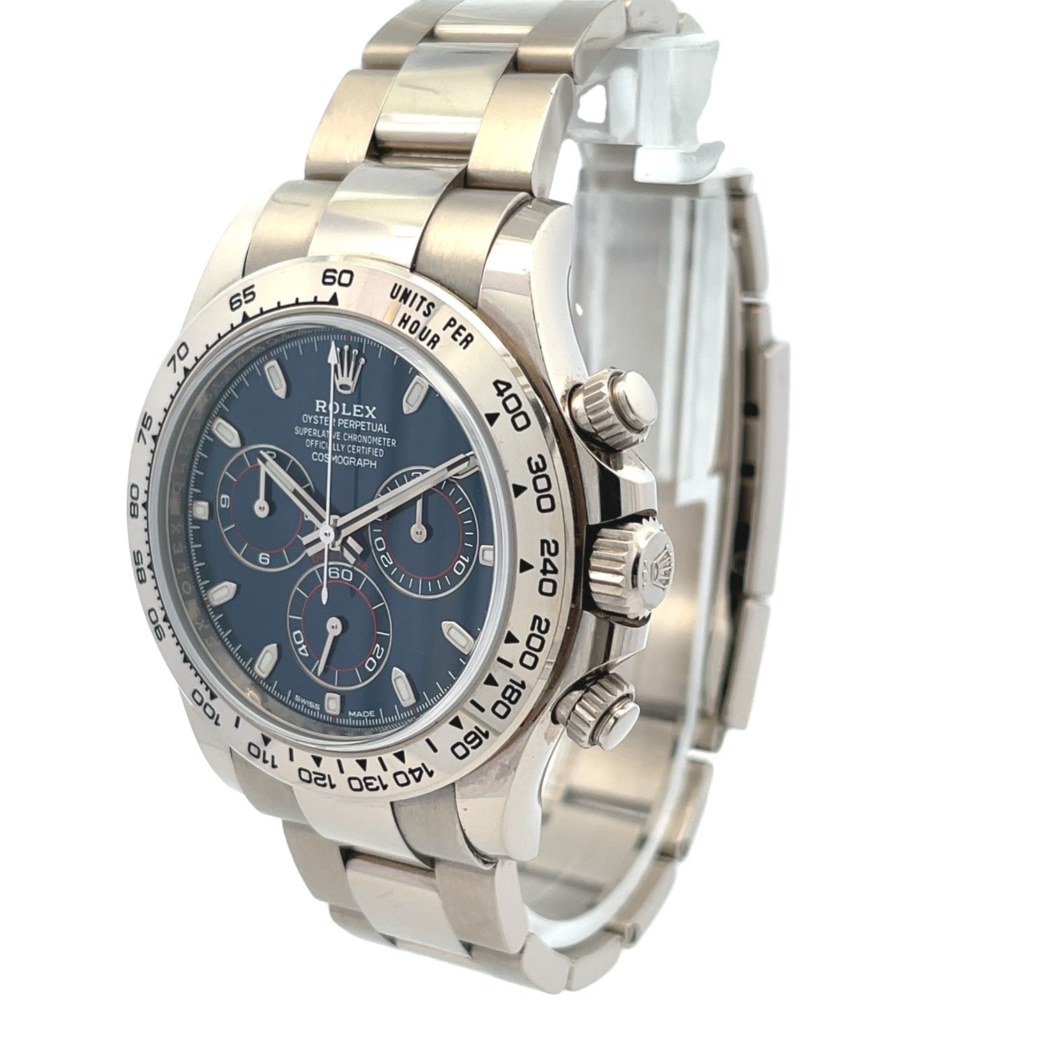 Rolex Daytona Chronograph White Gold Blue Dial 116509 - Beverly Hills Watch Company