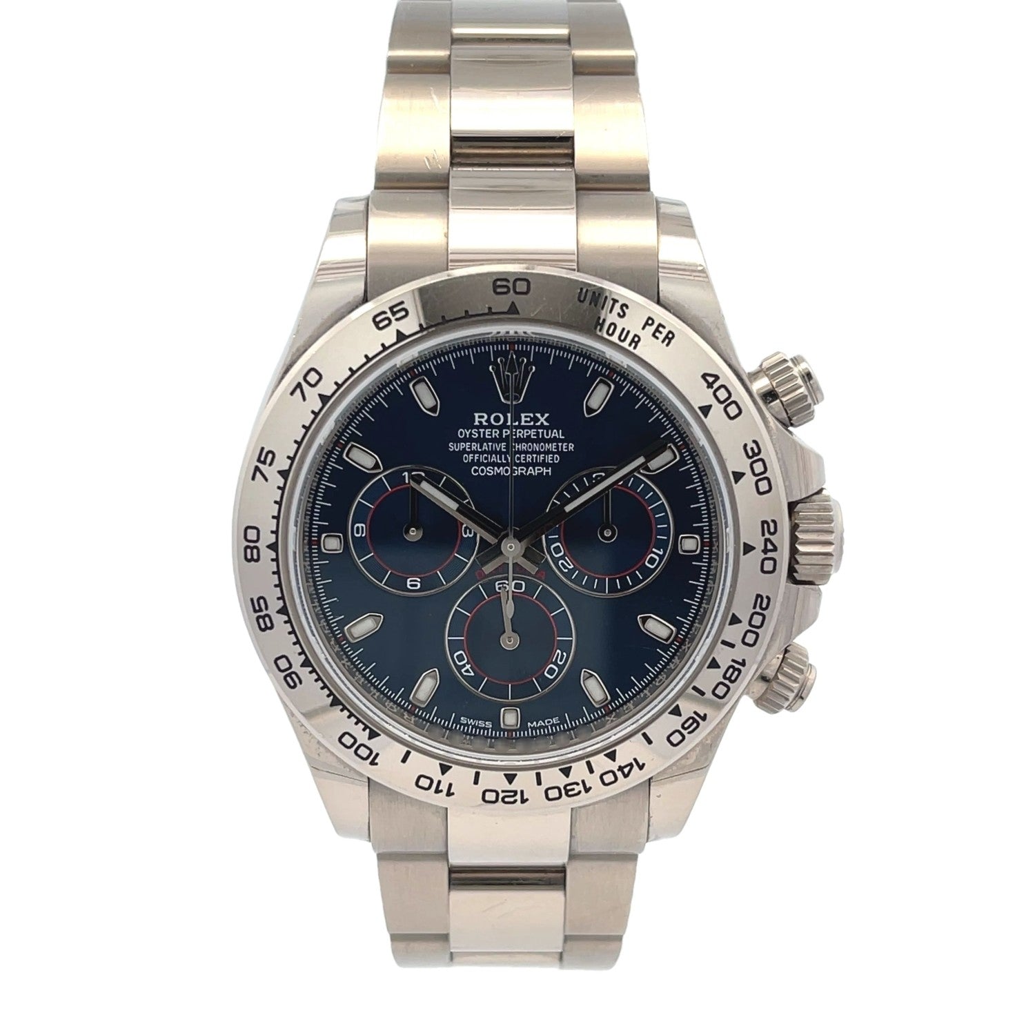 Rolex Daytona Chronograph White Gold Blue Dial 116509 - Beverly Hills Watch Company