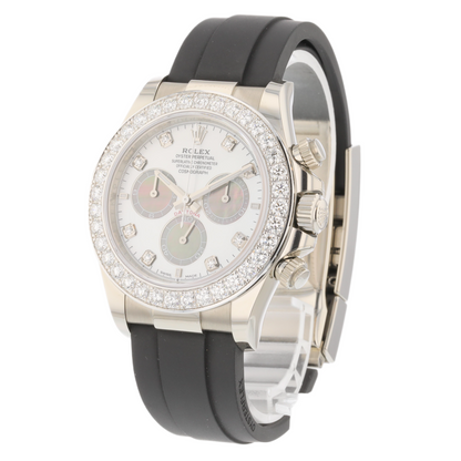 Rolex Daytona 40mm White Gold Diamonds Mother of Pearl 126589rbr