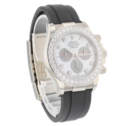 Rolex Daytona 40mm White Gold Diamonds Mother of Pearl 126589rbr